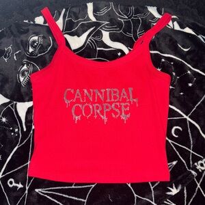 Red cannibal corpse babydoll tank top